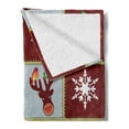 thumbnail image 2 of Angel Soft Flannel Fleece Throw Blanket, Christmas Tree Reindeers Noel Santa Presents Snowman Pine Tree Traditional, Cozy Plush for Indoor and Outdoor Use, 50" x 70", Burgundy Blue Grey, by Ambesonne, 2 of 5