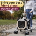 thumbnail image 5 of PetLuv Cat and Dog Stroller, Soft Sided Detachable Pet Carrier & Travel Crate, Plush Bed, Locking Zippers, Privacy Windows, Collapsible, Locking Wheels, 5 of 10