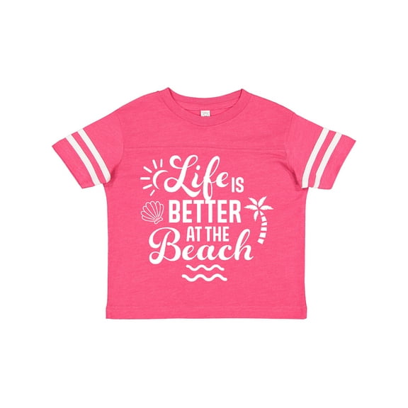 Inktastic Life is Better at the Beach with Sunshine Seashell and Palm Trees Boys or Girls Toddler T-Shirt