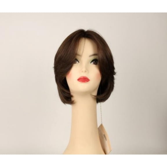 European Human Hair Freeda Wig Medium Brown With Highlights Dorothy Skin Top Size S