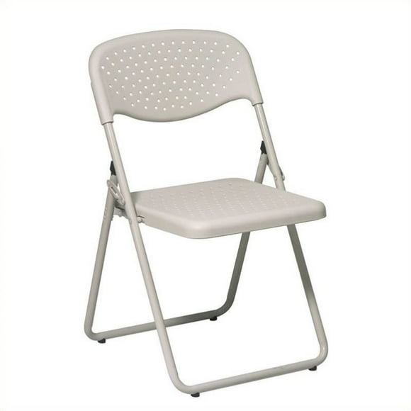 Folding Chair with Beige Plastic Seat and Back and Beige Frame. (4 Pack)