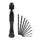 thumbnail image 1 of Pin Vise Brocas manuales con 10 brocas helicoidales Taladro manual para con punta de joyería Negro Cola Brocas de tornillo de banco, 1 of 4