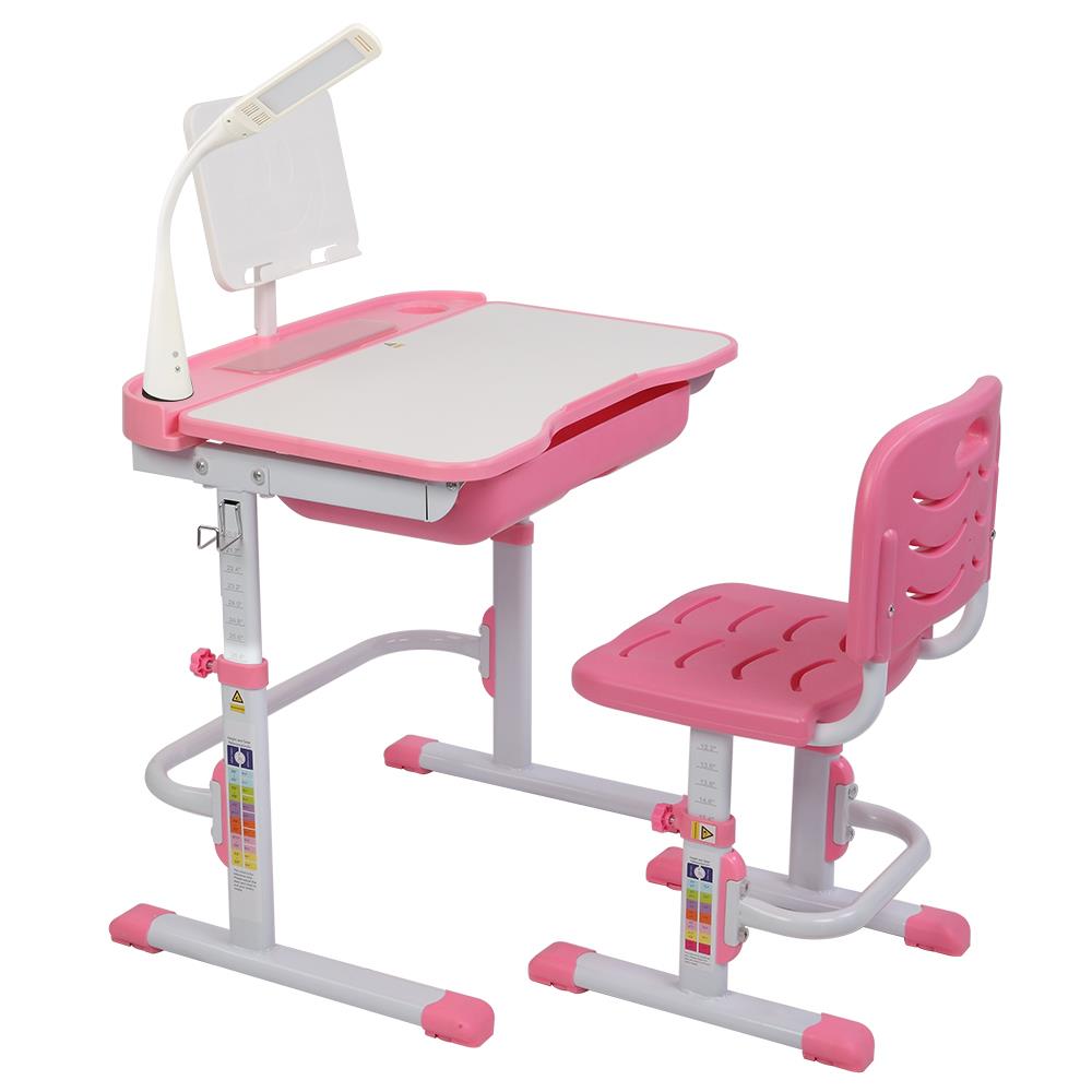 Ktaxon Kids Desk and Chair Set Height Adjustable Children Study Table with Light, Ergonomic Design - image 3 of 12