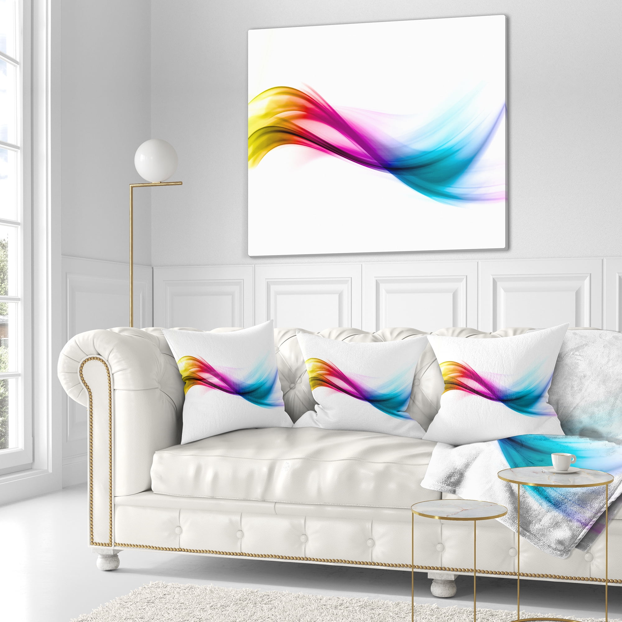 Designart Rainbow Abstract Pattern - Abstract Throw Pillow - 16x16