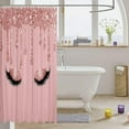 thumbnail image 3 of Glitter Print (No Glitter) Eyelash Bath Curtain Eyes Pattern Design Bathroom Shower Curtain Set Modern Simple Lovely Shower Curtain for Kidss Jade Pink Bathroom Accessories Waterproof 72"x72", 3 of 6