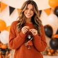 thumbnail image 7 of XIA0LE Halloween Small Witch Decor Halloween Tree Decoration Hanging Witch Doll Broomstick With Bells Ornaments For Porch, Party Decor (Orange), 7 of 7