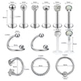 thumbnail image 4 of QQTDFG 8-13Pcs 16g Stainless Steel Lip Rings CZ Hoop Nose Ring Helix Piercing Jewelry-Set 1-10pcs, 4 of 9