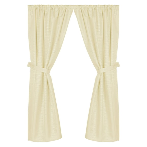 "Grace" Jacquard Bathroom Window Curtain in Ivory