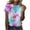Multicolor, variant on Yotami Plus Size Casual T-Shirt for Women Crewneck Floral Print Tops for Summer Short Sleeve Lightweight T-Shirt Multicolor XXXL