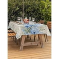 thumbnail image 3 of Outdoor Tablecloth with Umbrella Hole for Patio/Picnic/Party/Camping, Hydrangea Eucalyptus Waterproof Table Cloth Rectangle Table Cover Washable, Summer Botanical Vintage Beige (60"x 102"), 3 of 9