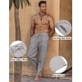 thumbnail image 5 of COOFANDY Men's Baggy Beach Pants Drawstring Linen Loose Yoga Pant Spring Summer, 5 of 6