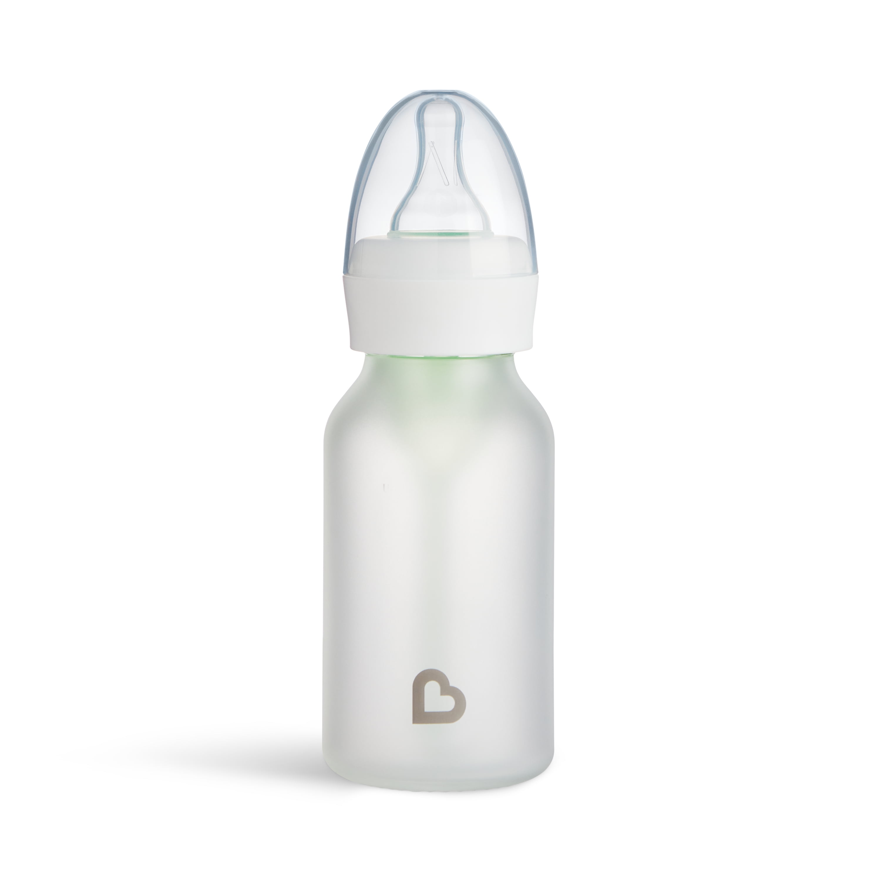 Munchkin Bond™ Silicone Coated Glass Baby Bottles - Anti-Colic Feeding System with Natural Feel Nipples, 4 ounce, 2 Pack, White