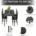 thumbnail image 3 of MIERES 5 Piece Dining Table Set for 4,Faux Marble Kitchen Table and Chairs for 4, Modern Dining Room Table with 4 Chairs,Dinner Table Set for Small Spaces, Black, 3 of 6