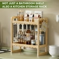 thumbnail image 6 of Bamboo Over the Toilet Storage Shelf - 2-Tier Bathroom Organizers, 2 in 1 Dual Stable Home Storage Rack for Small Bathroom, Space Saver, 6 of 10