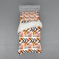 thumbnail image 2 of Ambesonne Geometric Bedding Set 4 Pcs, Grunge Shapes, Queen, Orange Pale Pink Black, 2 of 3