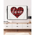 thumbnail image 3 of Outdoor TV Cover 60 to 65 Inch Weatherproof, Valentines Day Red and Black Buffalo Check Plaid Love Waterproof TV Screen Protector for Outside Decor with Zipper and Pocket 58"L x 37"H , Heart s, 3 of 7