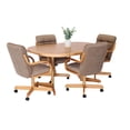 thumbnail image 4 of Caster Chair Company 5-Piece 42x[42/60] Caster Dining Set Wood Edge Laminate Table Top & Caramel Chairs, 4 of 23