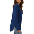 thumbnail image 4 of SHIBEVER Womens Sweaters Long Sleeve Tops Fall Crewneck Side Spilt Shirts Winter Lightweight Sweaters for Women Tops Dressy Casual Blouses, 4 of 8