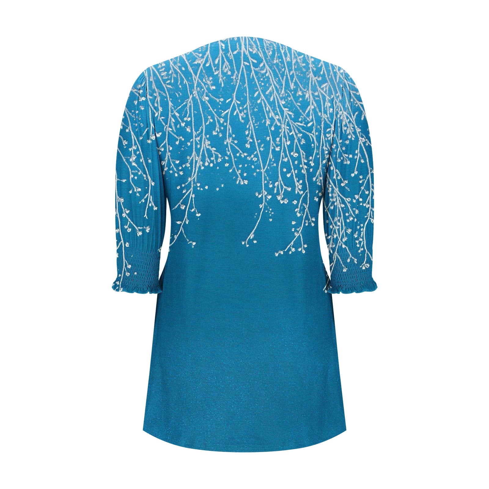 Oplxuo A-Line Casual Mini Dress for Women Smocked Cuff 3/4 Sleeve Loose V Neck Swing 2025 Fall Dresses with Pockets