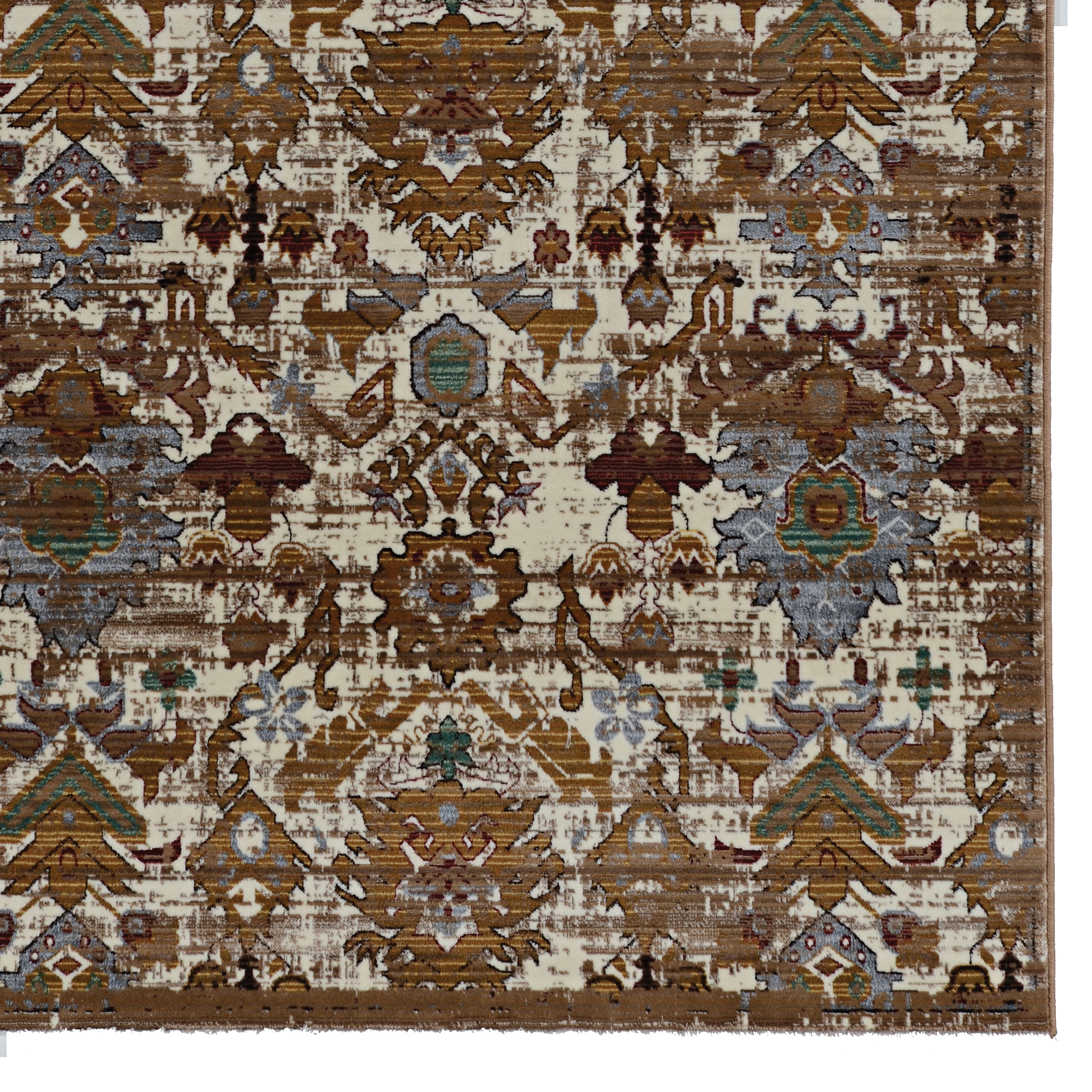 Linon Illusions Area Rug Collection, Gold and Burgundy, 3' x 5'