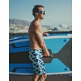 thumbnail image 2 of LRD Men's Swim Trunks with Compression Liner 9 Inch Inseam Board Short Palm Leaf / Navy XXL, 2 of 6