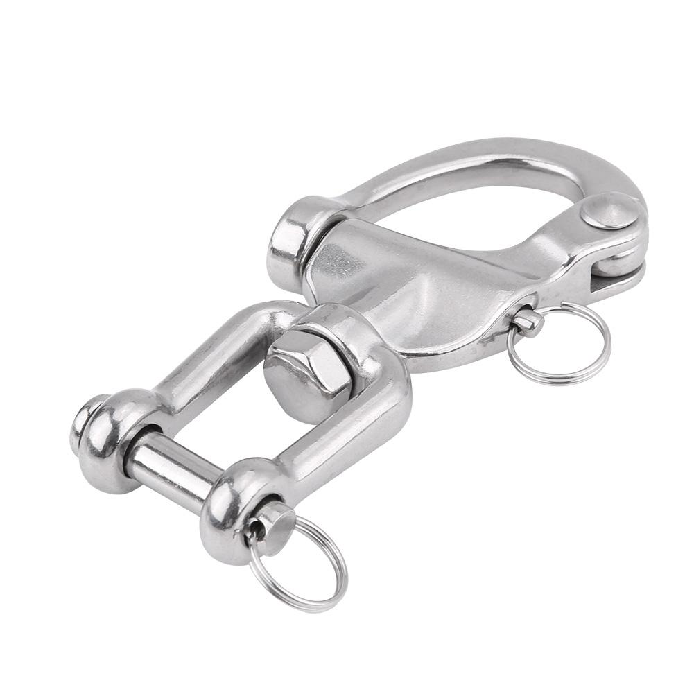 OTVIAP 316 Stainless Steel Jaw Swivel Snap Shackle for Sailboat Spinnaker Halyard , Stainless