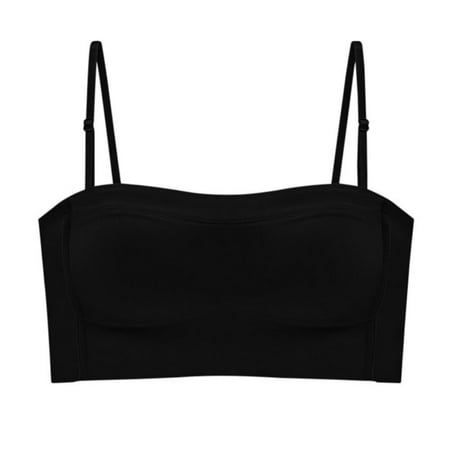 

Promotion!SweetCandy Women s Invisible Bra Detachable Double Shoulder Strap 3/4 Cover Bra Thin Big Breasts Show Small Gathered Receipt of Milk Anti-lower Strap Underwear Female Tube Top
