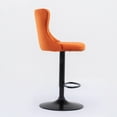 thumbnail image 6 of Cfowner Swivel Velvet Bar Stools Set of 2, Adjustable Counter Height Bar Chairs with Black Metal Base-Orange, 6 of 8