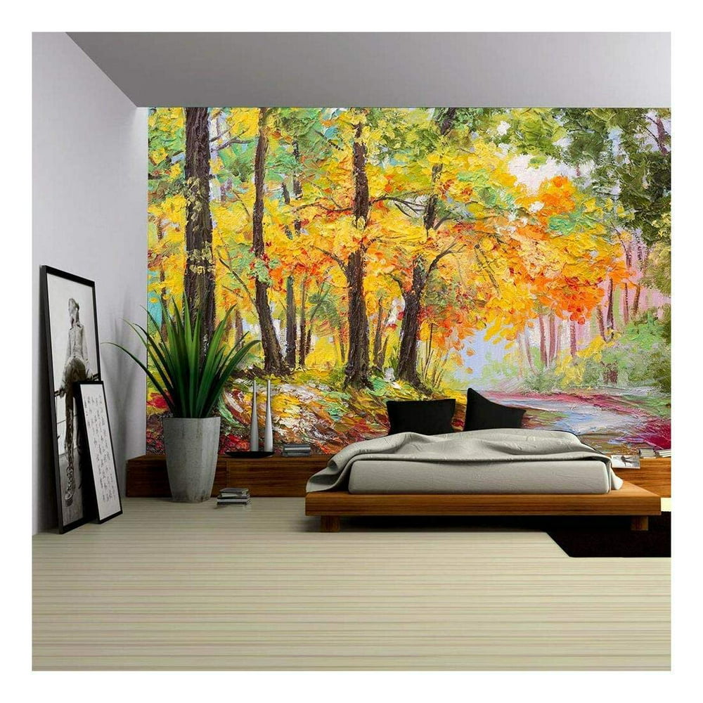 wall26 - Oil Painting Landscape - Colorful Autumn Forest - Removable ...