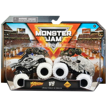 Monster Jam 1:64 Dragon Vs. Yeti Monster Trucks