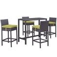 thumbnail image 2 of Modway Convene 5 Piece Outdoor Patio Pub Set in Espresso Peridot, 2 of 4