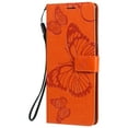 thumbnail image 3 of for iPhone 13 Wallet Case, Kickstand Case with Credit Card Holder, Embossed Butterfly Pattern with Strap Premium PU Leather Magnetic Closure Shockproof Protective Flip Cover 6.1", Orange, 3 of 9