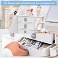thumbnail image 5 of Cosmetic Organizer Drawers Makeup Drawer Box Desk with 3 Drawers Rabbit Handle Cosmetic Storage Box for Bathroom Bedroom Lipsticks Nail Polish (White), 5 of 5