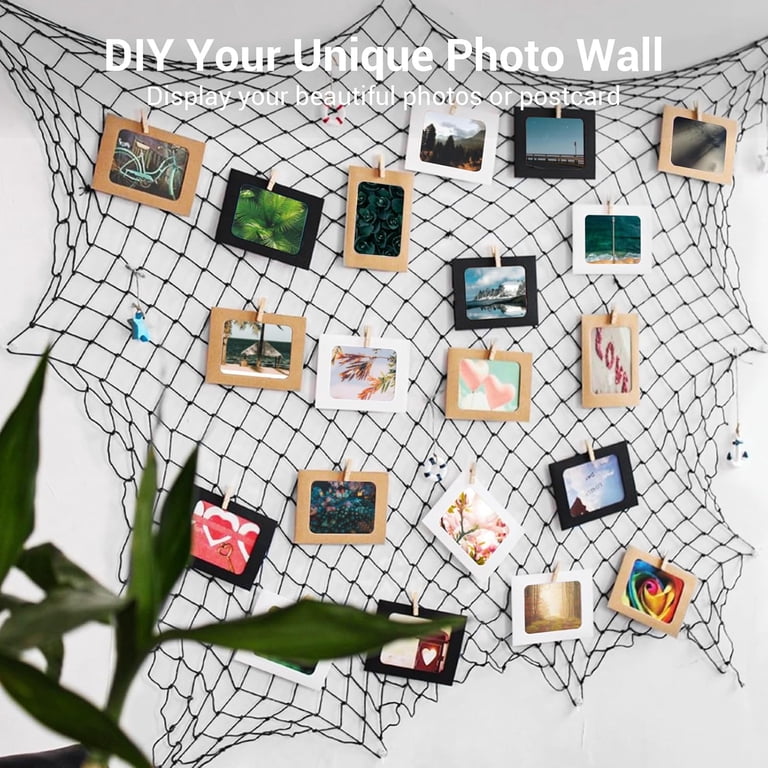 deco black fishing net black Decorative 5x10 ft,YuanDe 2 Pack Large Picture Fish Net This black mesh has a very fine weave 0.20mm-1.5mm Green/Black/White/Blue Color Nylon Monofilamnet