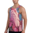 thumbnail image 2 of KLL Pink Parrot Tropical Blossoms Print Men's Muscle Gym Workout Stringer Tank Tops Bodybuilding Fitness T-Shirts Tank Tops Men-3X-Large, 2 of 7