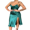 thumbnail image 4 of Femmes Dos Nu Robe Bodycon Été Couleur Unie Spaghetti Robe Robe Cocktail Club Vêtements de Nuit, 4 of 6