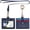 Blue, variant on Wonderpool Leather Horizontal Badge Holder with Detachable Neck Lanyard and Retractable Badge Reel Clip, Card Slots Case ID Card Holder for ID Badges Card and Driver Licence (Black)