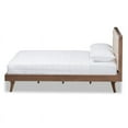 thumbnail image 3 of Bowery Hill Tufted Queen Platform Bed in Beige and Walnut, 3 of 7