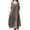 Brown, variant on Summer Fashion Plus Size Maxi Dresses for Womens 2025 Round-Neck Solid Long Dress Helf Sleeve Buttons Dress