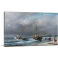 thumbnail image 1 of ARTCANVAS Unloading The Catch 1853 Canvas Art Print by Andreas Schelfhout - Size: 18" x 12" (1.50" Deep), 1 of 9