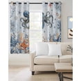 thumbnail image 4 of Oceans Marine Life Blackout Curtains for Bedroom Living Room, Orange Blue Octopus Starfish Retro Ombre 54 In Long Thermal Insulated Room Darkening Drapes Grommet Window Treatments, 52 x 54 In, 4 of 9