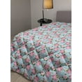 thumbnail image 2 of Peony Down Alternative Comforter, Daisies and Flowers Bouquet on Striped Background, Microfiber Quilt for All Season, 5 Sizes, Pale Green Pink, by Ambesonne, 2 of 3