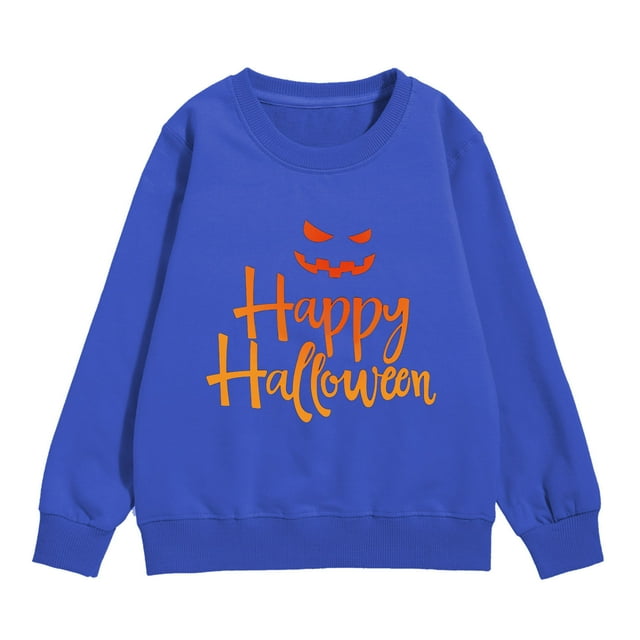 PMVFHDE Liquidation Chandail en Molleton pour Enfants, Chandail en Molleton Imprimé pour Tout-Petits, Manches Longues, Col Rond, Automne, Pull Décontracté Bleu, 100