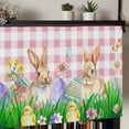 thumbnail image 5 of Easter Bunny Rod Pocket Curtain Valance, Spring Easter Eggs Floral Pink Plaid Farmhouse Window Valance for Living Room, Bedroom, Kitchen 42"W x 12"L, 5 of 9