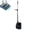 Black, variant on Agiufgs Broom and Dustpan Set, Self-Standing with Built-In Comb, for Sweeping Hardwood Tile and Laminate Floors, Black