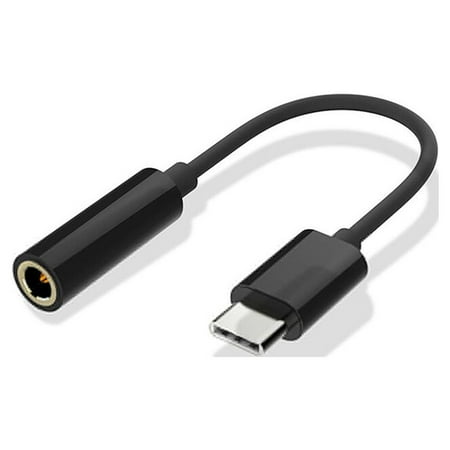 

Type C to 3.5mm Audio Adapter 2pcs Type-C to 3.5mm Earphone Cable Adapter Usb 3.1 Type C USB-C Male to 3.5 AUX Audio Female Jack (Black)
