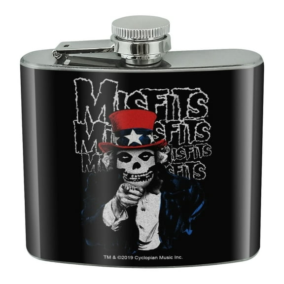 Misfits Uncle Fiend Stainless Steel 5oz Hip Drink Kidney Flask