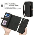 thumbnail image 5 of for Samsung Galaxy S24 Case for Women Men, Removable Durable PU Leather Magnetic Flip Strap Wristlet Zipper Purse Card Holder Detachable Wallet Phone Cases for Samsung Galaxy S24, Black, 5 of 10