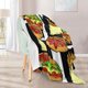 thumbnail image 2 of Manta para sofá de 50 x 60 pulgadas, suave y acogedora manta de franela polar con diseño de hamburguesas de comida rápida, personalizada, ligera, cálida y difusa, para cama, sofá y silla, 2 of 7