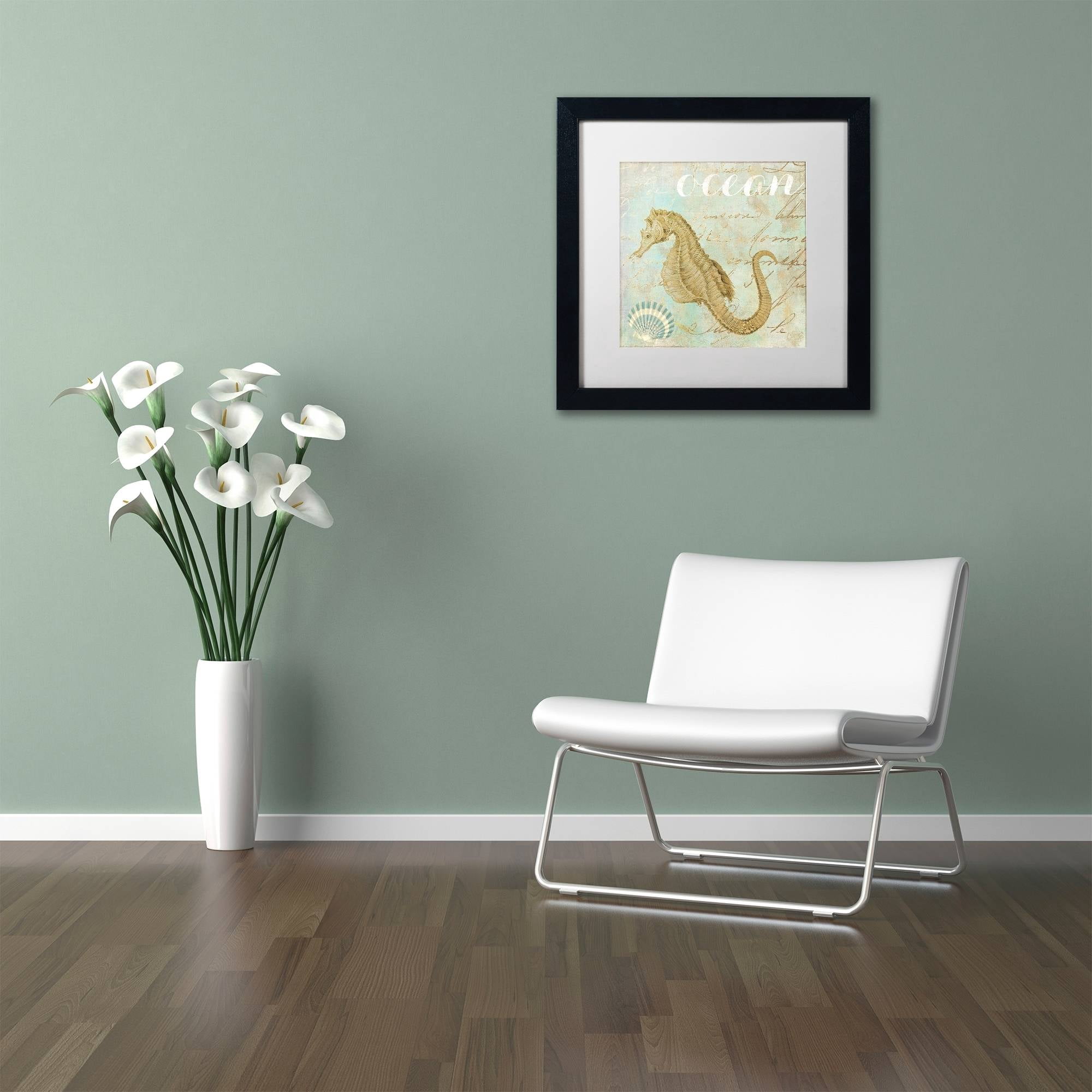 Trademark Fine Art "Turquoise Beach III" Canvas Art by Color Bakery White Matte, Black Frame